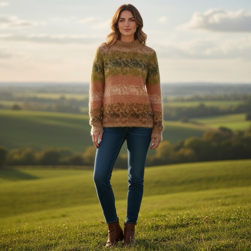 Vtg Talbots Mohair Blend Knit‎ Sweater Size Small Mock Neck Lined Lightweight